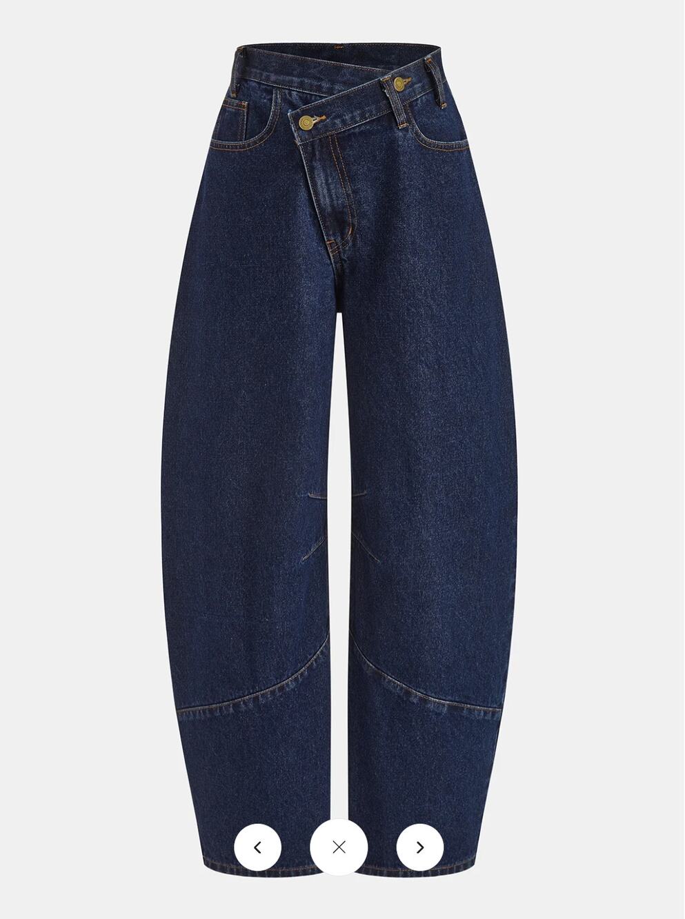 NWT Commense Asymmetric Placket Curved-Leg Jeans Sz M